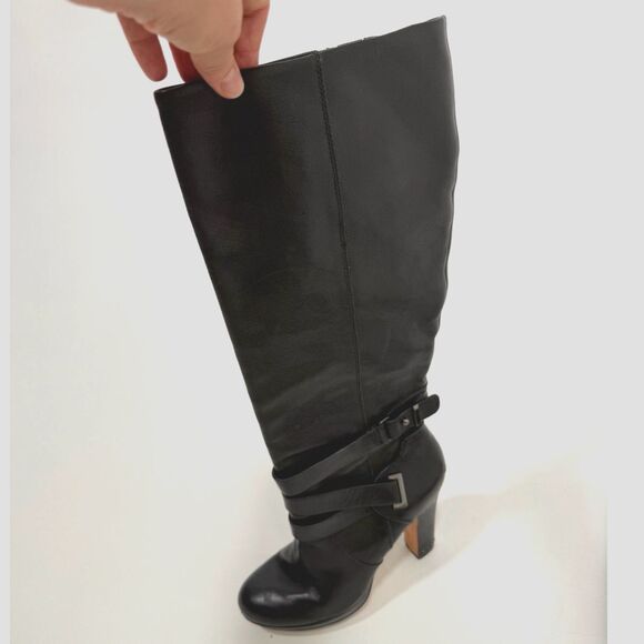 BCBG Mandy boot - Leather knee-high Moto Boots With Rubber Heel Cap - Picture 9 of 12